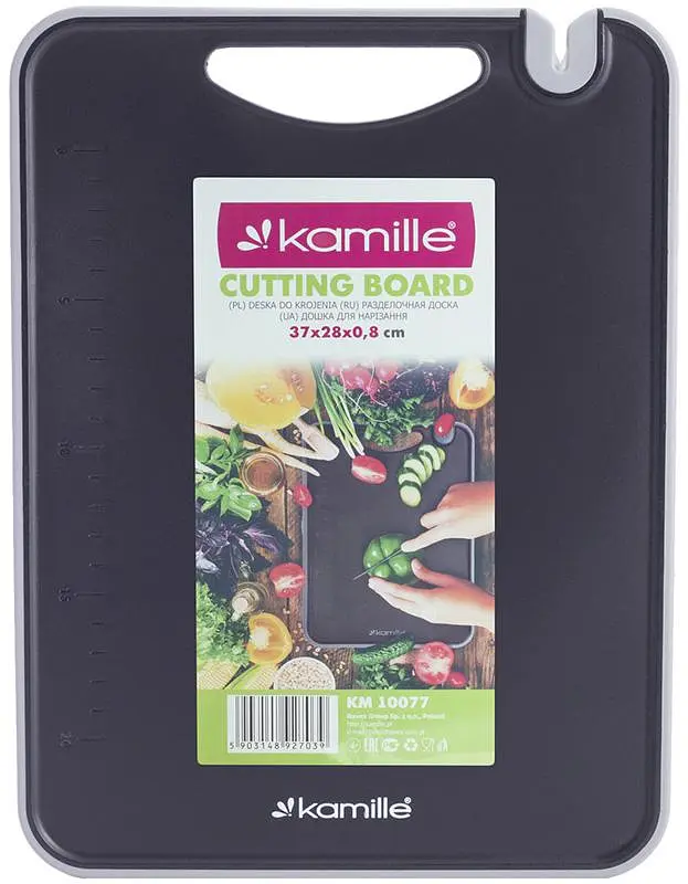 Доска разделочная Kumamoto пластиковая с точилкой для ножей Kamille 37х28х0.8 см kuh0009885 - фото 6