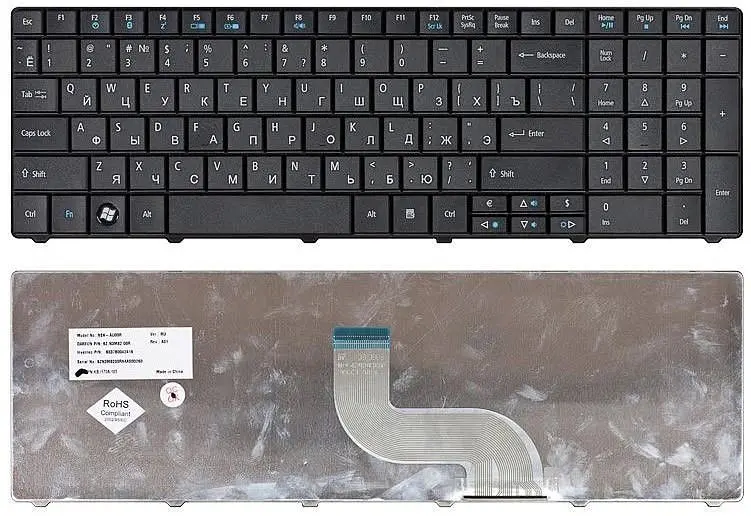 Клавіатура для ноутбука Acer TravelMate 8531, 8531G, 8571, 8571G Чорна - фото 3