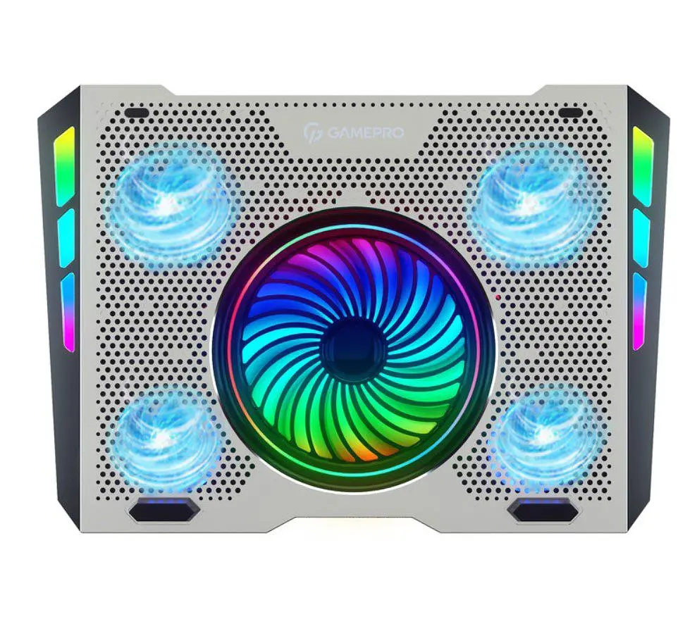 Охлаждающая подставка для ноутбука до 18 дюймов GamePro GPCP-1270 RGB 2xUSB 5xfans - фото 2