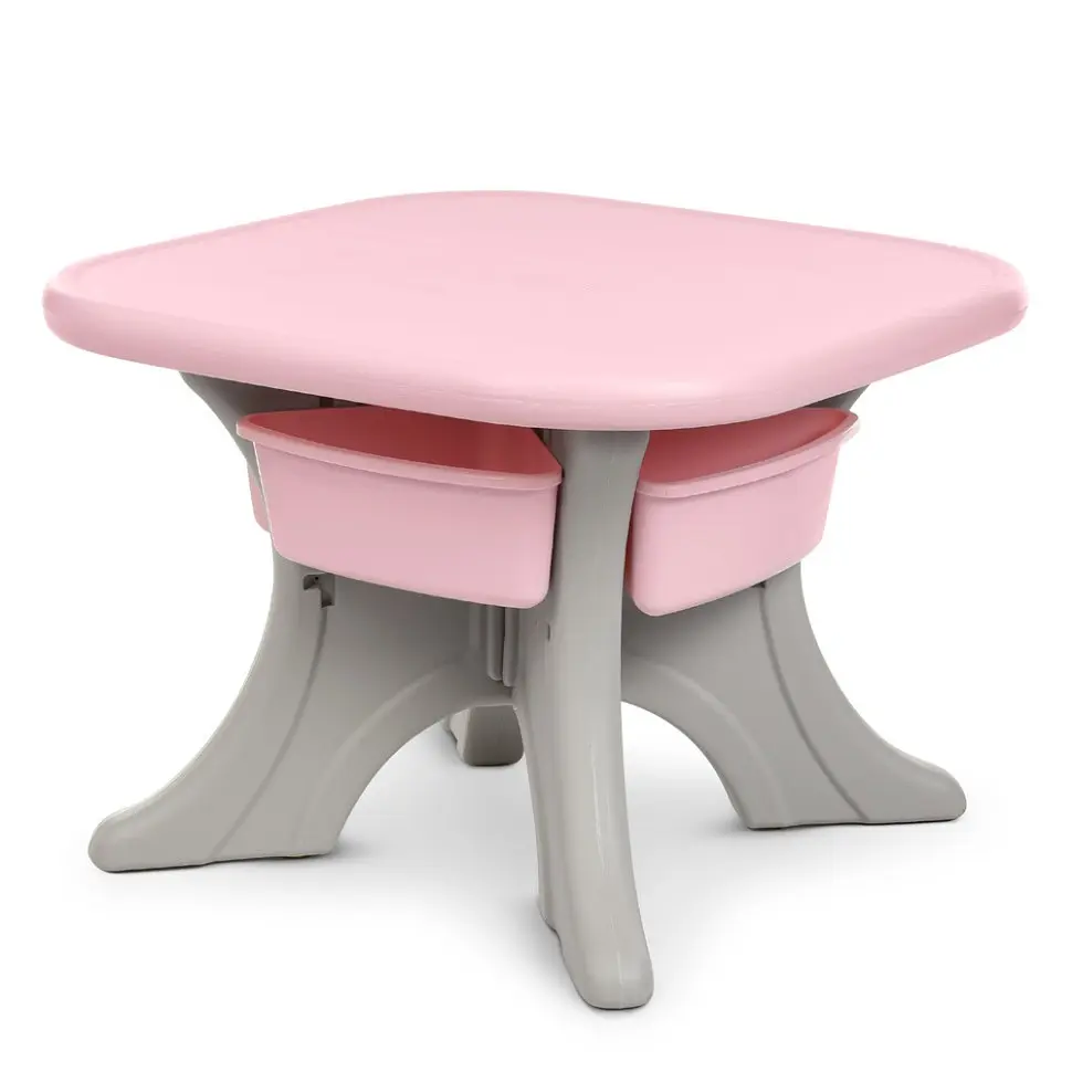 Дитячий столик з двома стільцями NEW TABLE-8 сіро-рожевий - фото 2