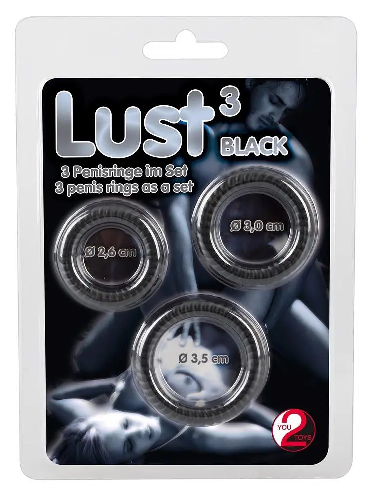 Набір ерекційних кілець You2Toys Lust 3 Black 3 шт. чорний - фото 5