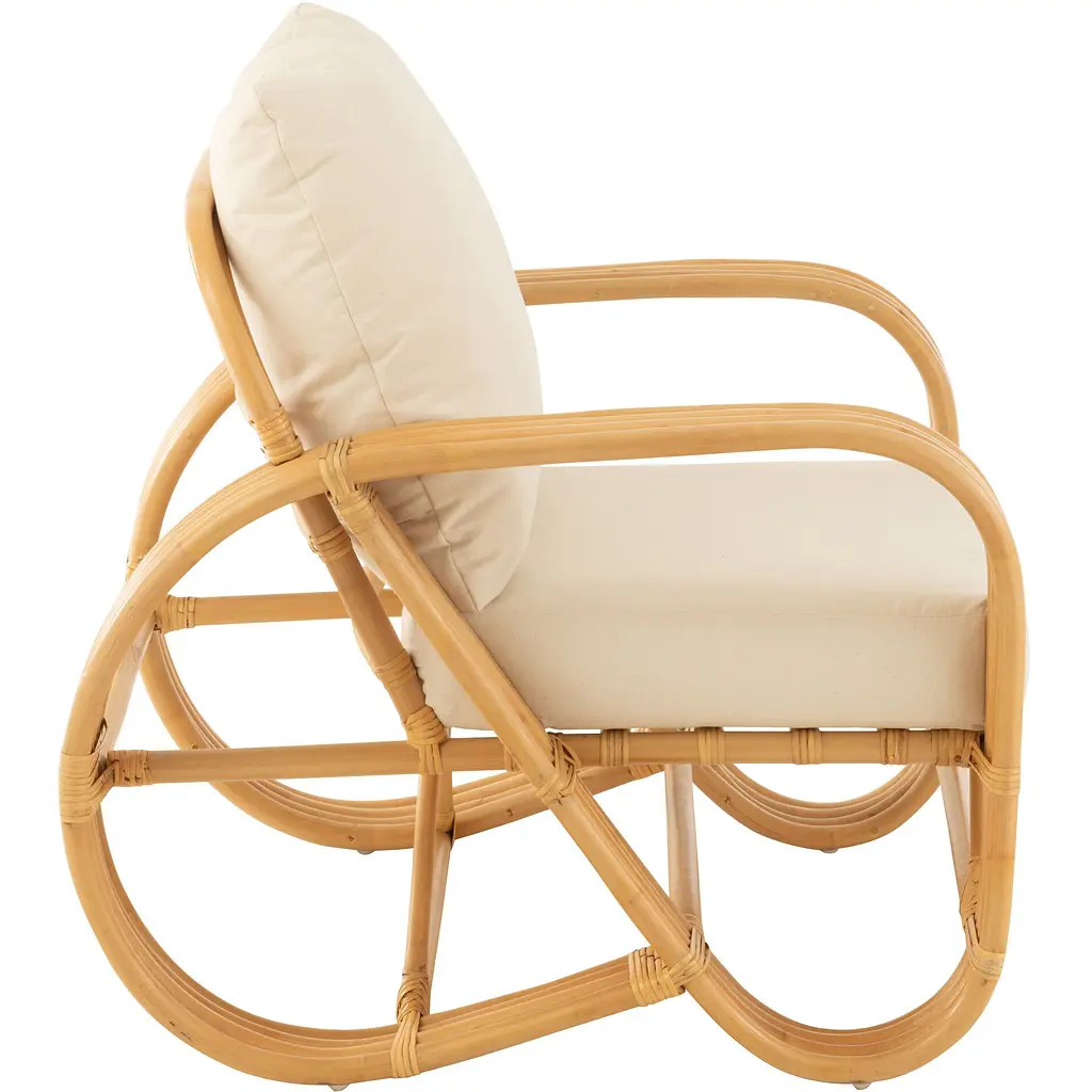 Крісло J-line з бамбука та ротанга з подушкою (43773) - фото 2