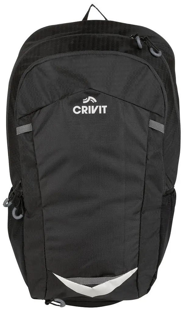 Рюкзак спортивний зі збільшенням об'єму та дощовиком Crivit 14+3L чорний