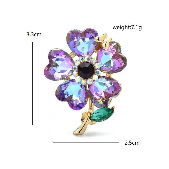 Брошь Цветок синий - фото 2