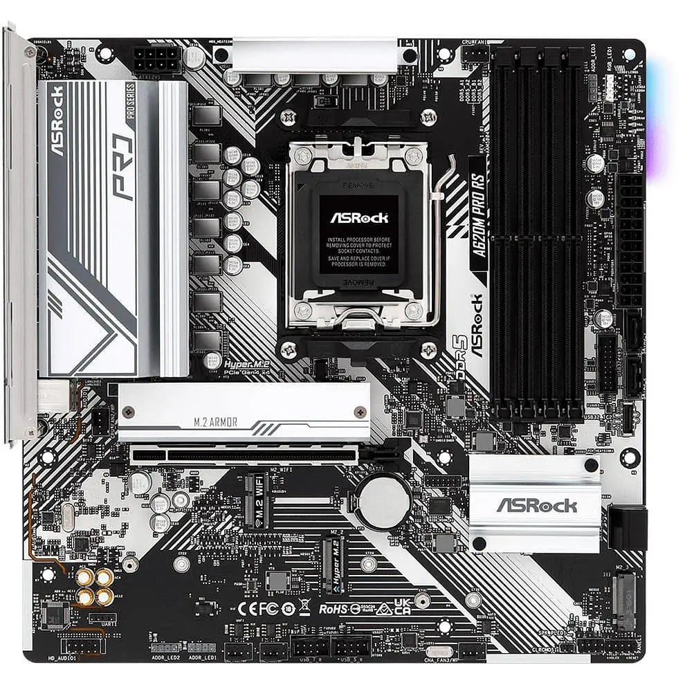 Материнська плата AsRock A620M PRO RS (A620M PRO RS) (Socket AM5, AMD A620, Micro-ATX) Б/в