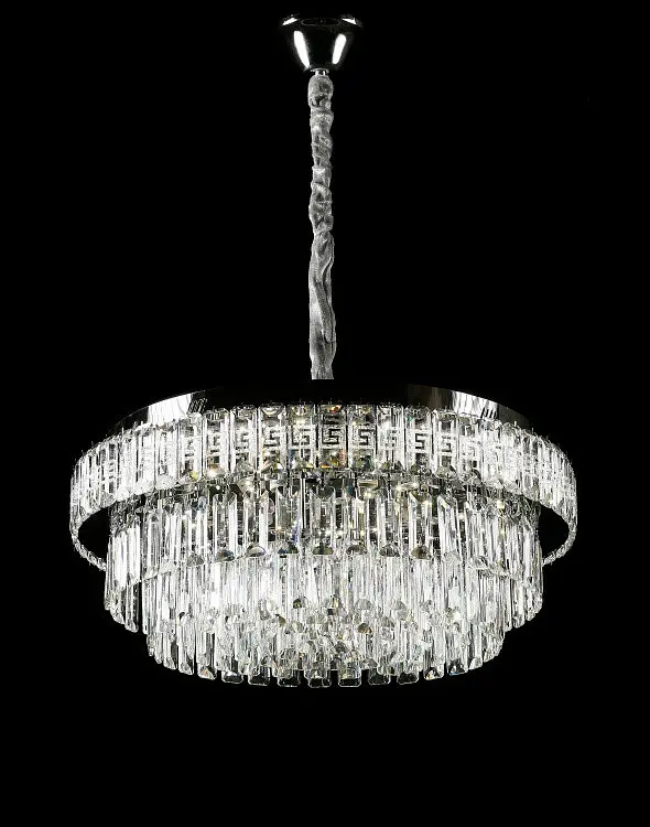Велика хромована кришталева світлодіодна люстра Splendid Ray L2211/600/8+LED(CR), 60 см на 8 ламп з дистанційним керуванням - фото 4