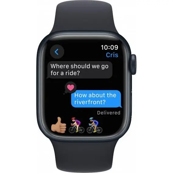 Смарт-годинник Apple Watch Series 9 GPS 45 mm Midnight Aluminum Case w. Midnight Sport Band-S/M (MR993) - фото 5