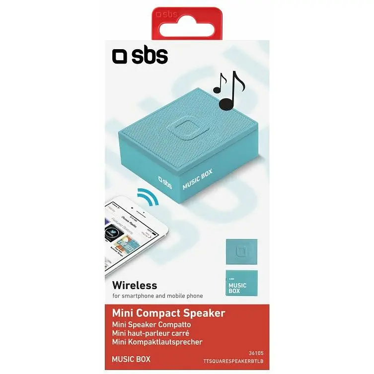 Портативна акустика SBS Music Box Blue (TTSQUARESPEAKERBTLB) - фото 2