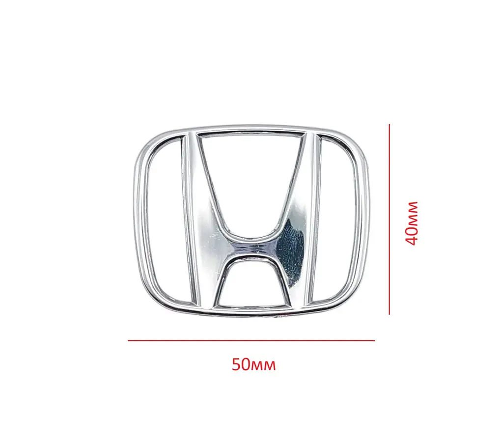Емблема керма Honda Хром 50х40 мм Пластик на скотчі (Завод) - фото 2