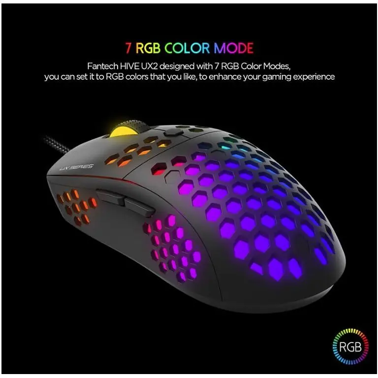 Ігрова миша Fantech X UX-2 RAPTOR PixArt 3360, 250IPS, 50G, 1200DPI Black - фото 2