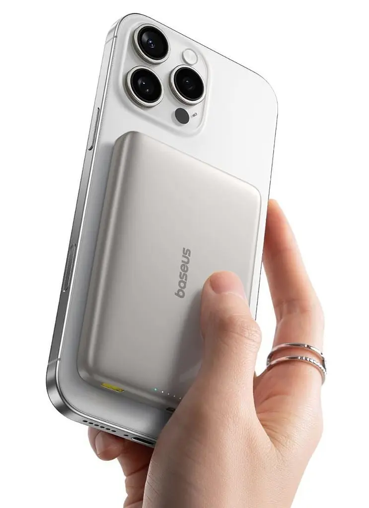 Павербанк Baseus PicoGo Ultra-Slim Qi2 Silver 10 000 mAh / 27 Вт (E0027203) - фото 4