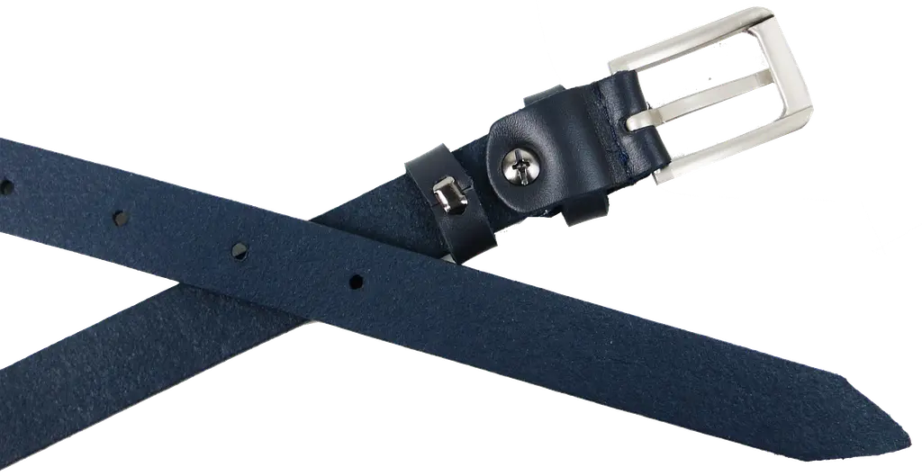 Жіночий шкіряний ремінь Skipper 1635-20 Темно-синій 2 см - фото 4
