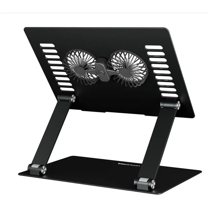 Охолоджувальна підставка для ноутбука до 15.6 дюйма OfficePro LS-122-B 2xfans Aluminum Aloy Black - фото 3