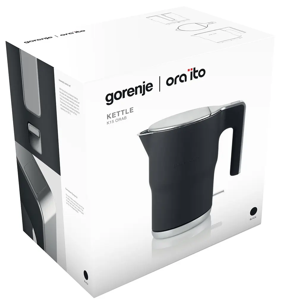 Электрочайник Gorenje 1.5 л с двойными стенками черный матовый kuh0015345 - фото 7