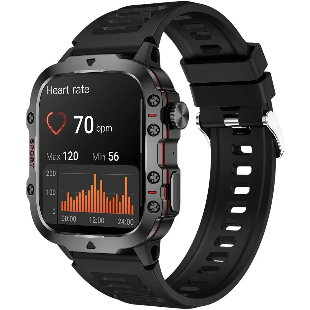 Смарт-годинник Lige Smart Expert Nano Rubber 2 ремінці чорний (3204) - фото 4