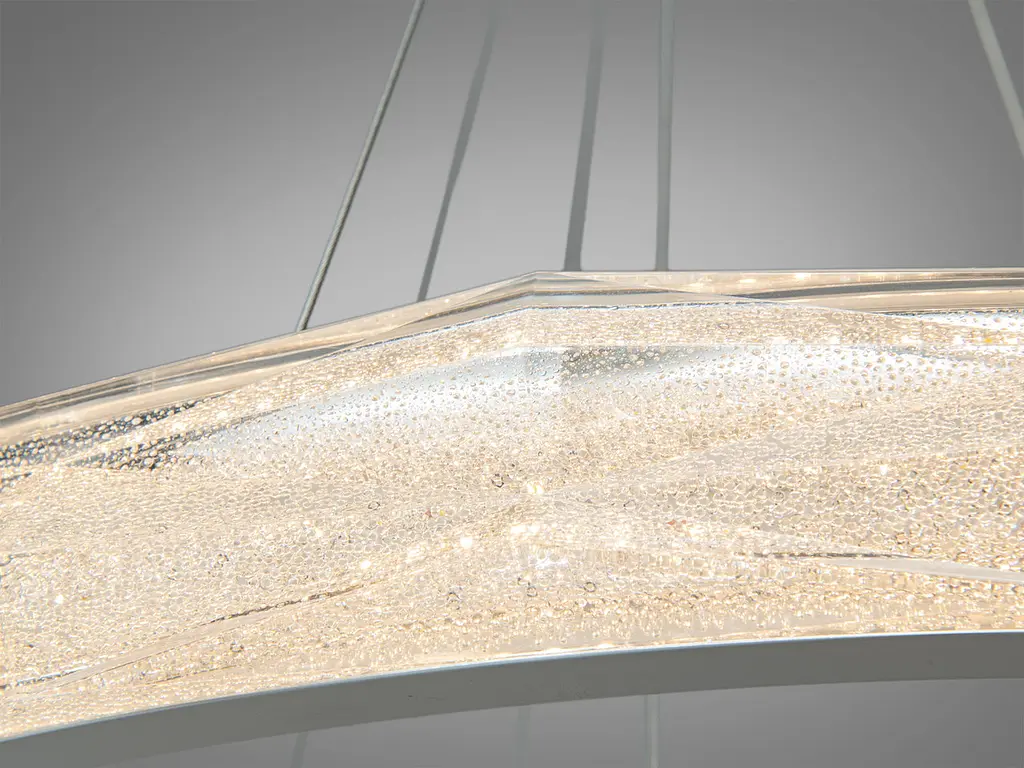 Підвісна LED-люстра в спальню Diasha 583-800+500WH біла, 2 кільця, 200 Вт, 80 см, до 30 м2 - фото 6