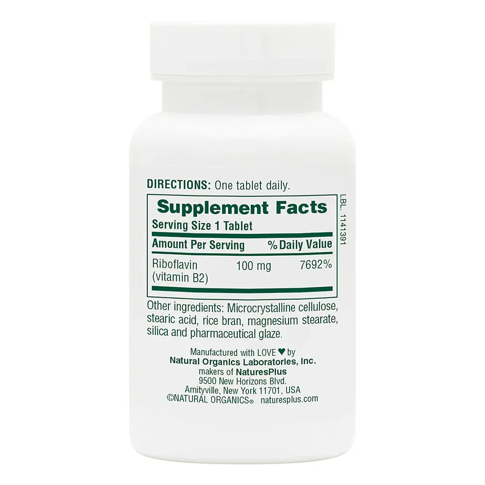 Вітаміни та мінерали Natures Plus Vitamin B2 100 mg, 90 таблеток - фото 2