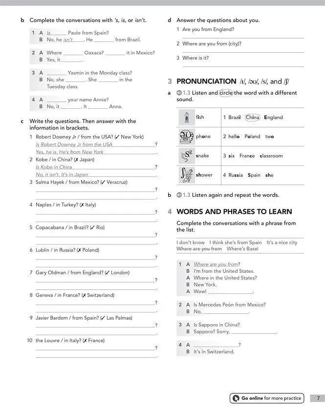 English File (4th Edition) Beginner Workbook with Key - фото 6