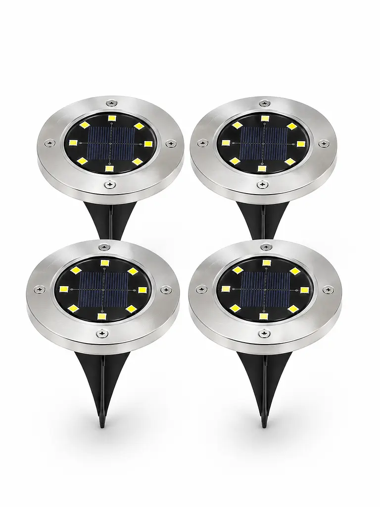 Садові світильники на сонячній батареї 4 шт з кілочком 8 LED (49676023)