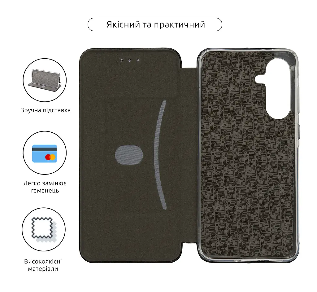 Чехол-книжка для Samsung Galaxy A56 5G, G-Case, черный, кожаный чехол-книга из экокожи (PU) и TPU, с магнитом, с подставкой и вместительным кардхолдером, противоударный, защита всего корпуса, ArmorStandart (ARM83058) - фото 3