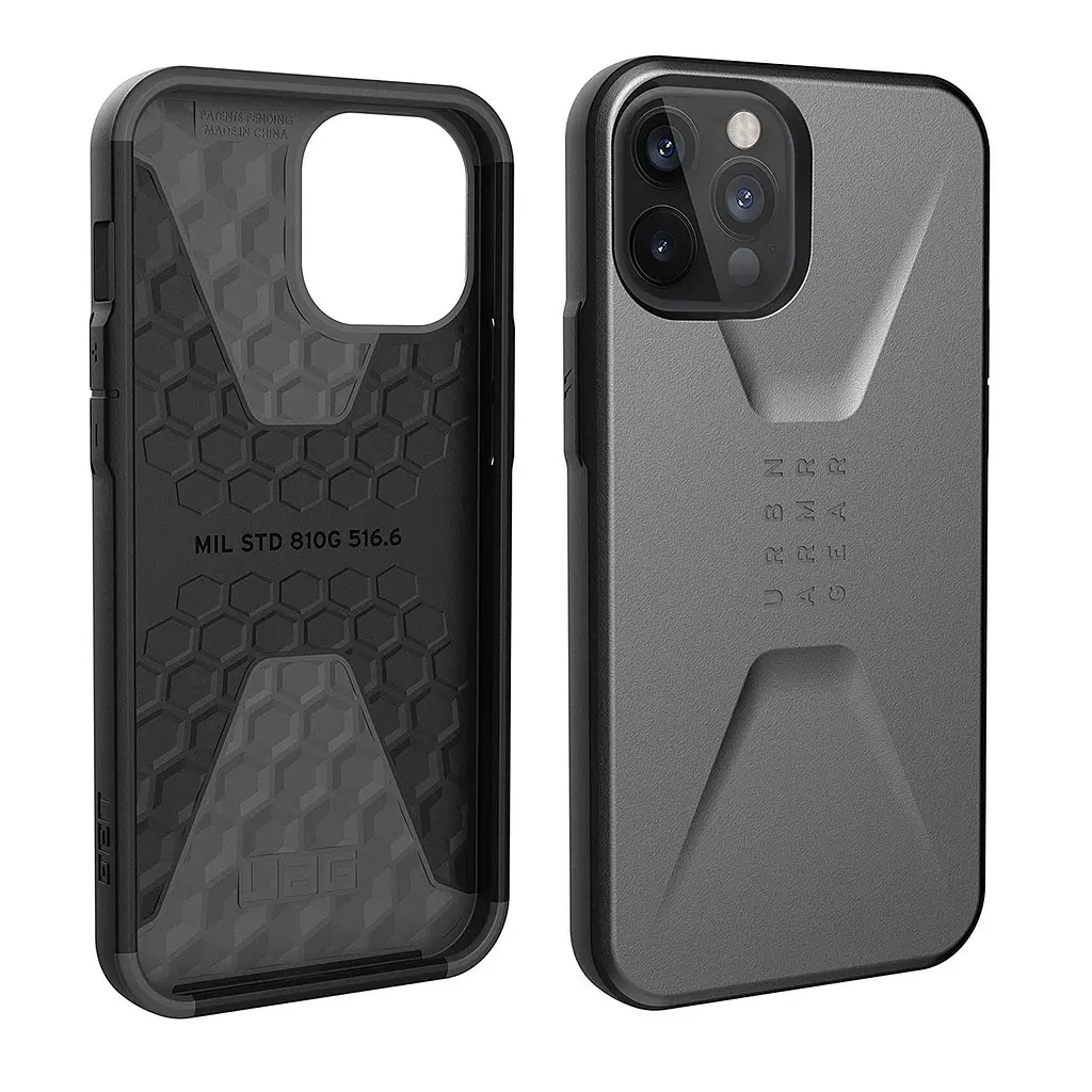 Чохол протиударний UAG Civilian 11235D113333 (Original) для iPhone 12/12 Pro (6.1") Silver - фото 4