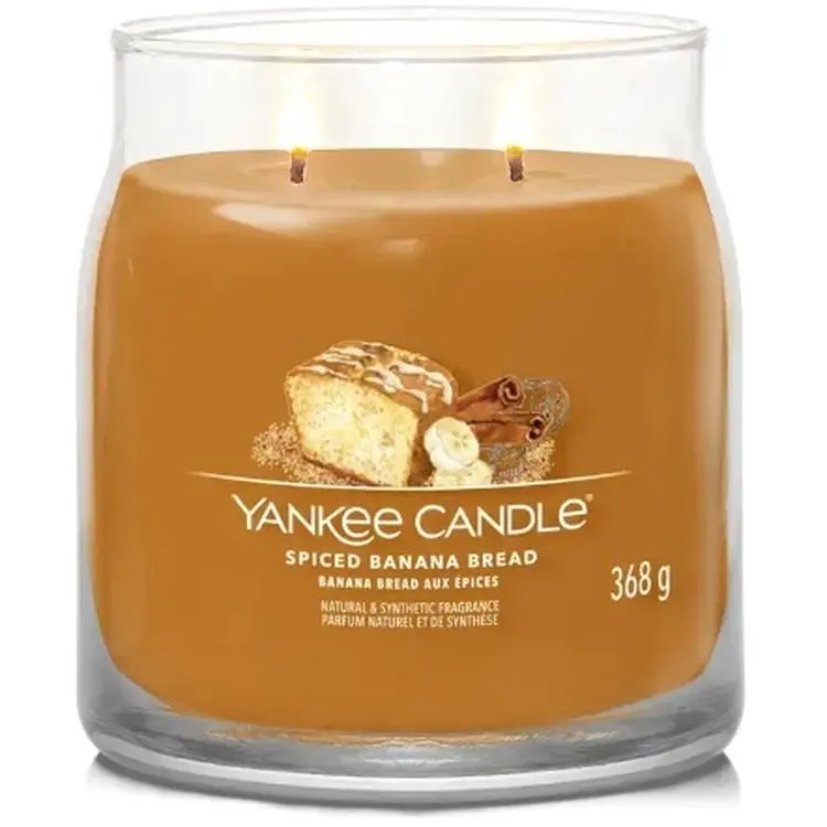 Свеча Yankee Candle Medium Spiced Banana Bread Банановый хлеб со специями 368 г (1630025E) - фото 2