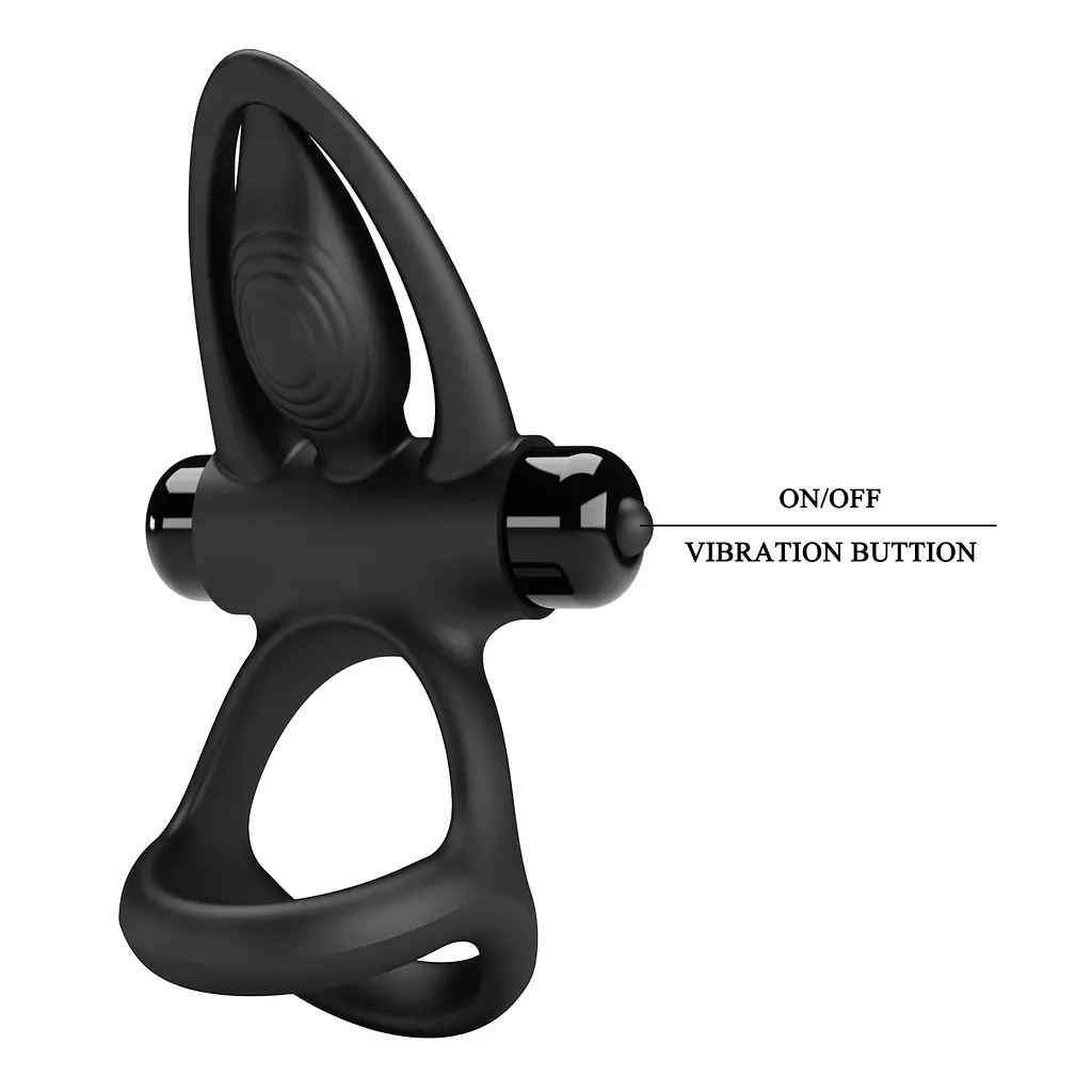 Ерекційне кільце - Pretty Love Vibration Cock Ring Black - фото 7