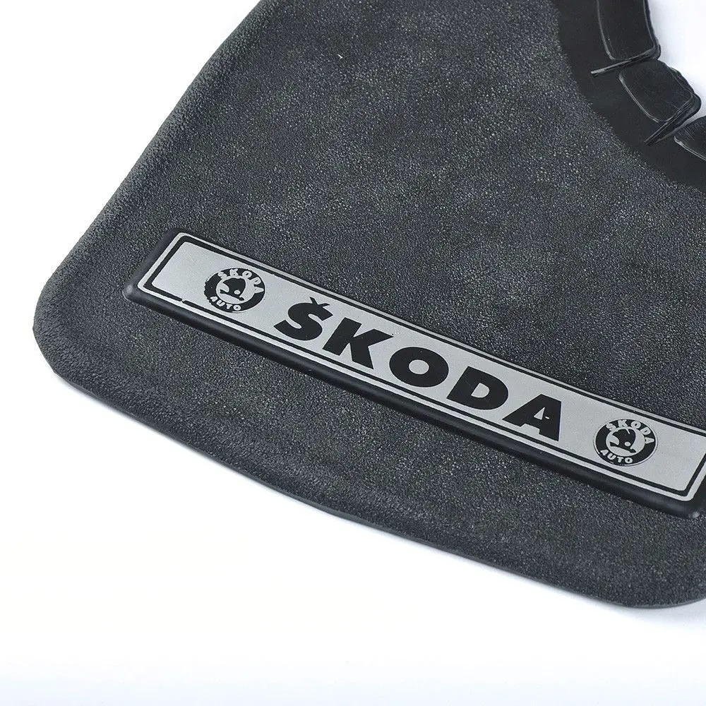 Бризковики малі Elegant для Skoda Серебренн. напис,м'яка структурна гума Mud-Flaps2 шт - фото 2
