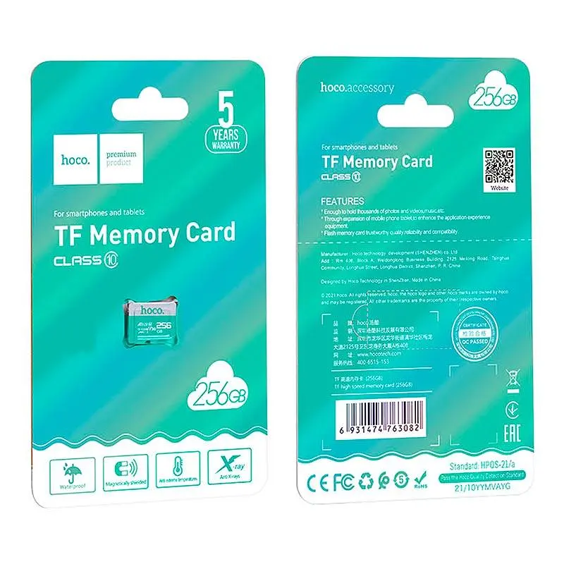 Карта пам'яті Hoco MicroSD TF high speed memory card 256GB CL10 - фото 2