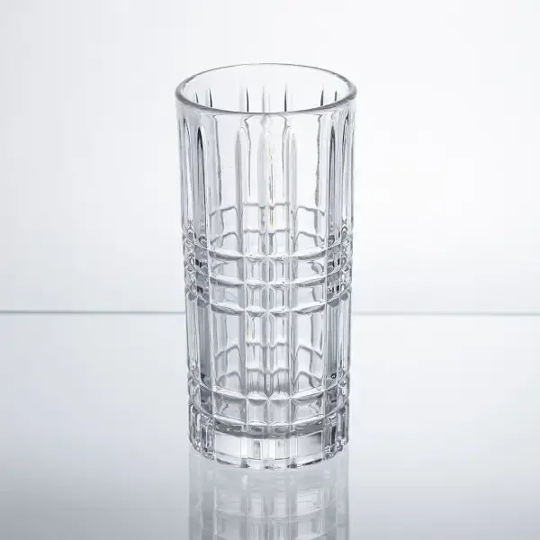 Набір склянок Yiwu Geometric Glass 6 штук по 300 мл з рельєфним візерунком для лимонадів соку води коктейлів склянки скляні HP-17-3 - фото 2
