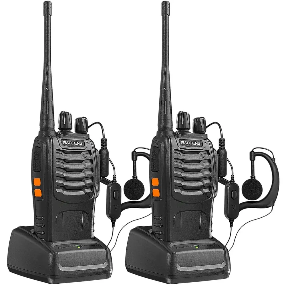 Комплект двух портативных тактических раций Baofeng BF-888S 2W с гарнитурой на 16 каналов UHF400-470 МГц (18837) - фото 2