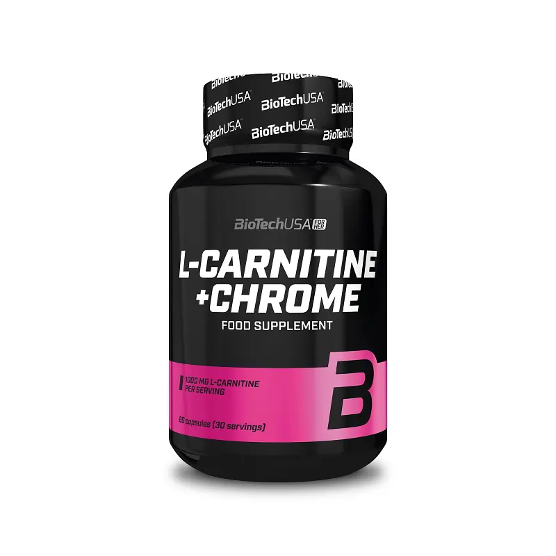 Жироспалювач BiotechUSA L-Carnitine + Chrome 60 капсул - фото 2
