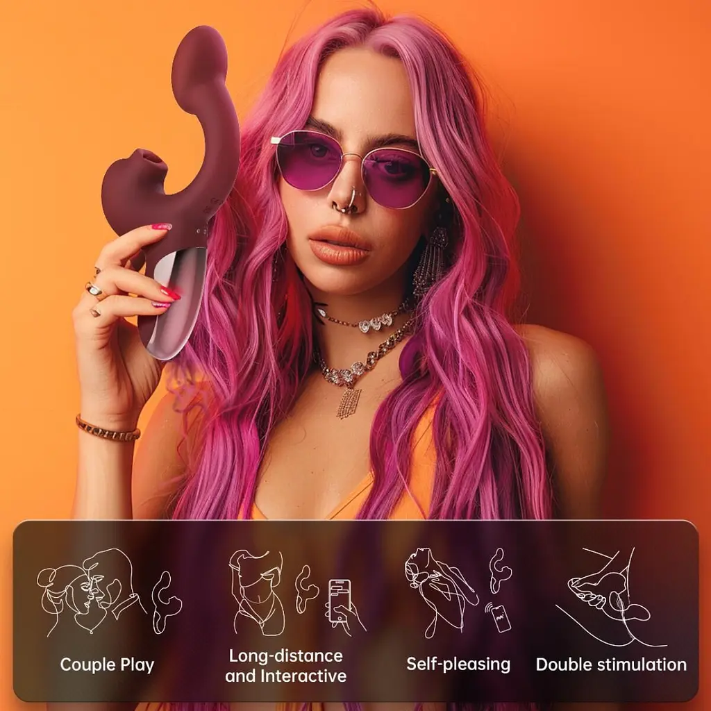 Смарт-вібратор Magic Motion Ponder Red, подвійна стимуляція, віброяйце+язичок для клітора - фото 11