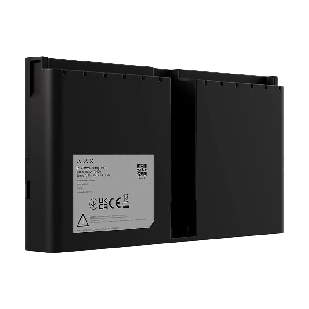 Перезарядна Li-ion батарея Ajax EN54 Internal Battery (24h) Black для EN54 Fire Hub Jeweller / EN54 Fire ReX Jeweller (26-00639) - фото 6