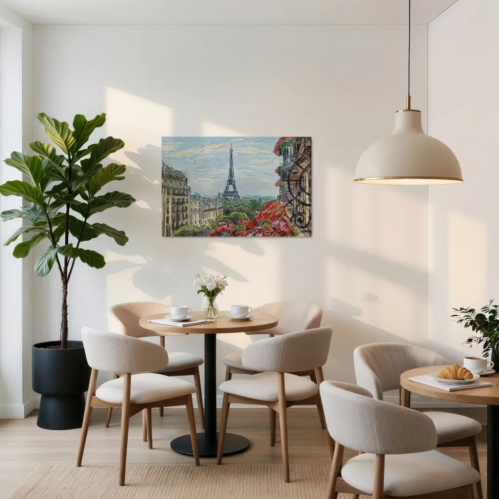 Інтер'єрна картина Париж, Єлисейські Поля, Ейфелева Вежа, Paris, France, la Tour Eiffel, інтер'єрний декор, 60×90 см (id0794) - фото 2
