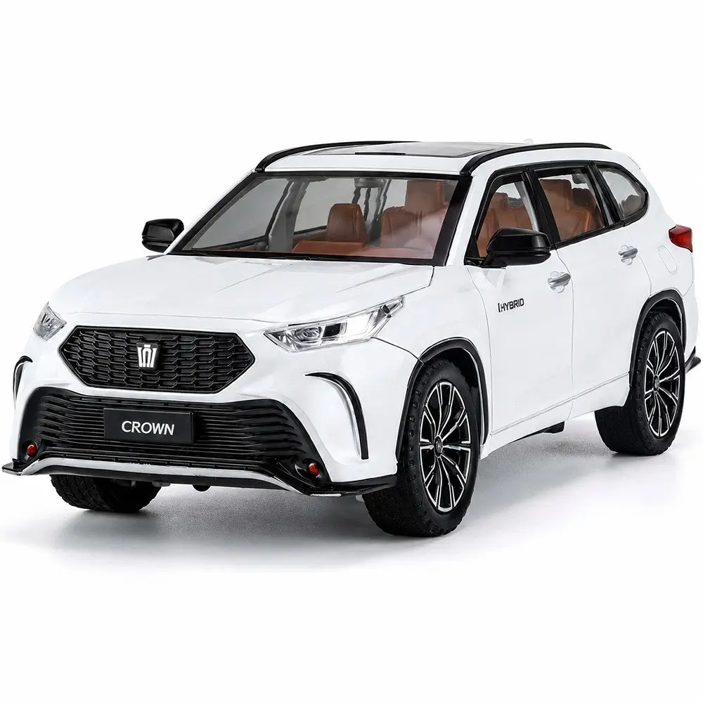 Колекційна модель Toyota Crown Kluger 1:24 металева інерційна машинка з підсвіткою фар, звуком та рухомими елементами