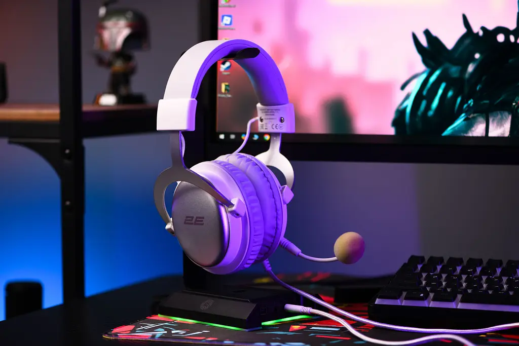 Навушники ігрові з мікрофоном 2E GAMING HG355 White 7.1, mini-jack/dual 3.5 мм/USB-A, 1.5/1.5/0.2м - фото 6