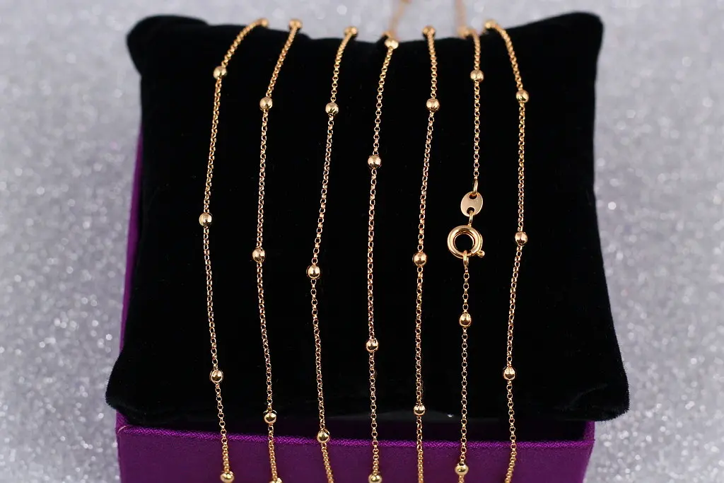 Ланцюг Xuping Jewelry якірний 45 см 1 мм з кульками 3 мм золотистий