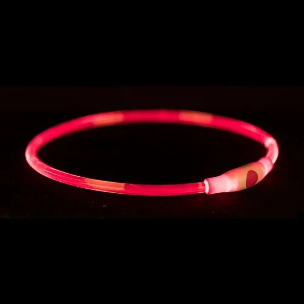 Нашийник для собак Trixie Flash Light Ring USB миготливий силіконовий S–M 40 см/8 мм червоний - фото 3