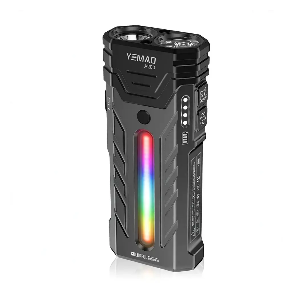 Ліхтар налобний З Li-Ion акумулятором і магнітом YEMAO YM-A200-3SLWAV4+SST36+RGB 11.4 см, акумулятор Type-C, RGB (52962-YM-A200_1151) - фото 3