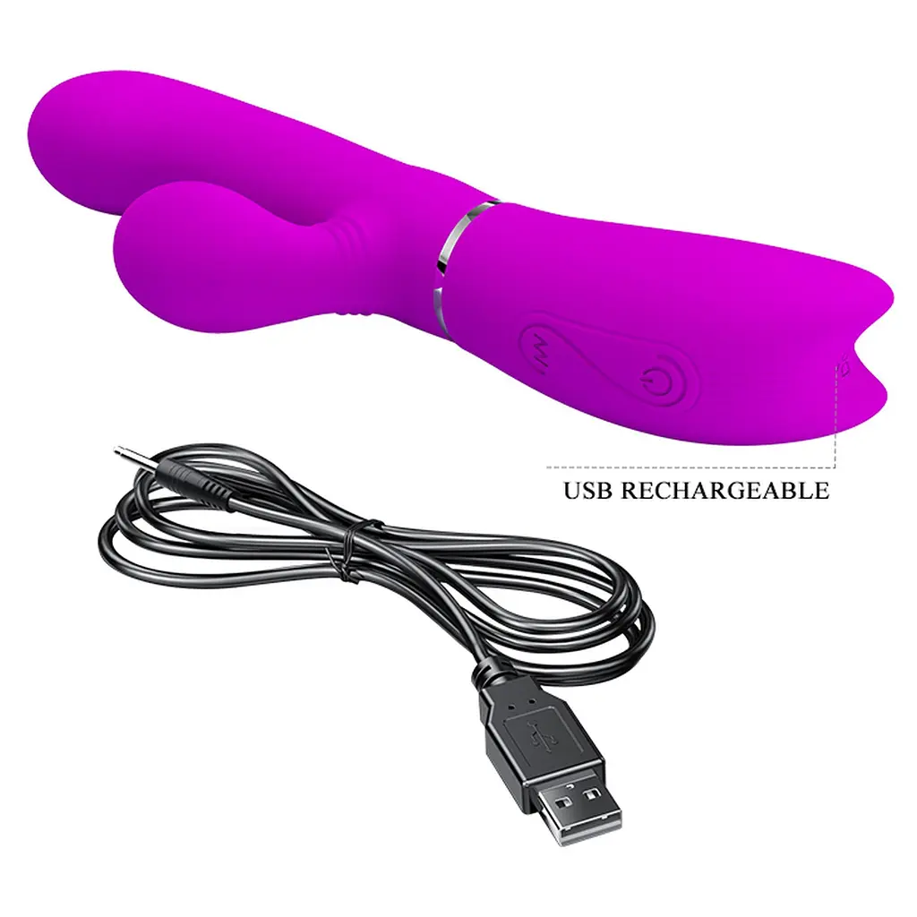 Вібратор-кролик Pretty Love Clitoris Vibrator 20.8 см фіолетовий - фото 6