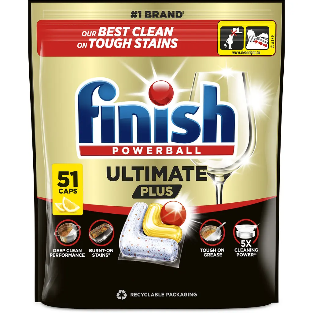 Капсули для миття посуду в посудомийних машинах Finish Ultimate Plus Лимон 51 капсула