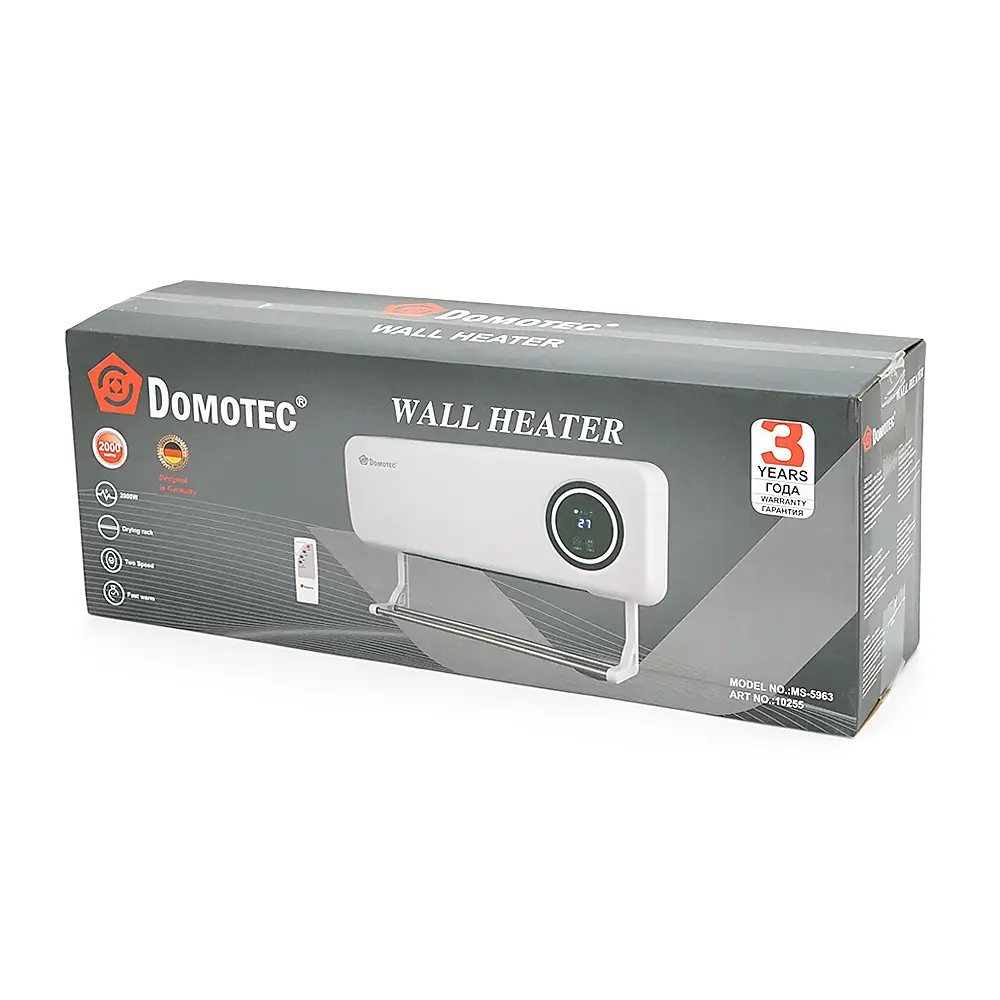 Настінний обігрівач Domotec MS-5963+пульт, 2кВт, Вох - фото 2