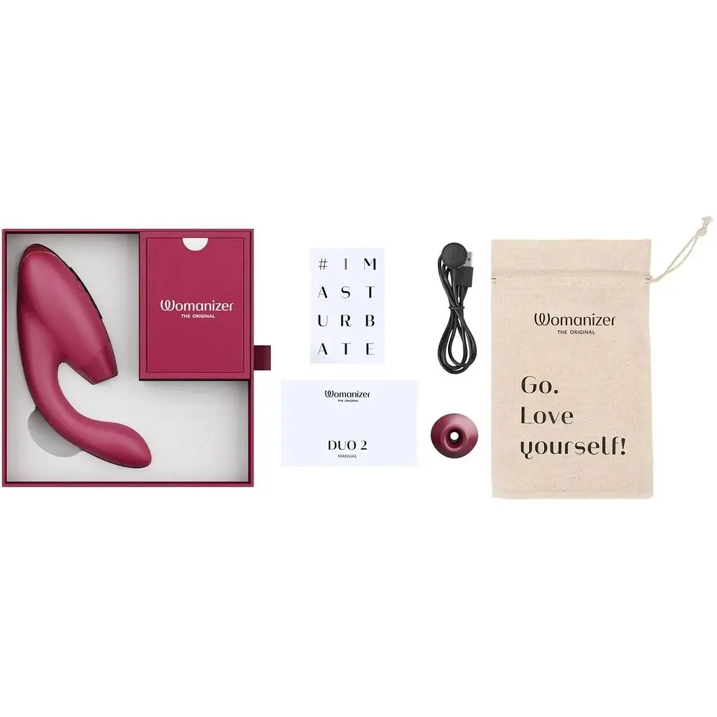 Вакуумный клиторальный стимулятор Womanizer Duo 2 Bordeaux - фото 7
