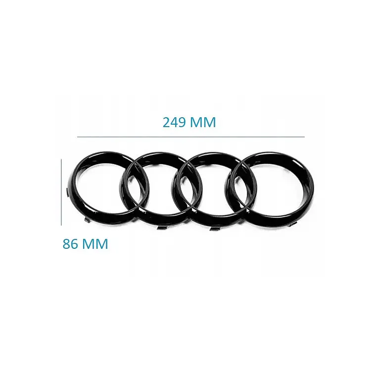 Емблема передня Audi Чорна Глянець 249х86 мм (на вусиках) (Завод) - фото 2