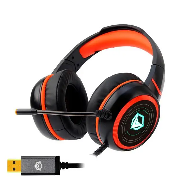 Дротова ігрова гарнітура Meetion Gaming Backlit HiFi MT-HP030, USB, 2.2m, black - фото 5