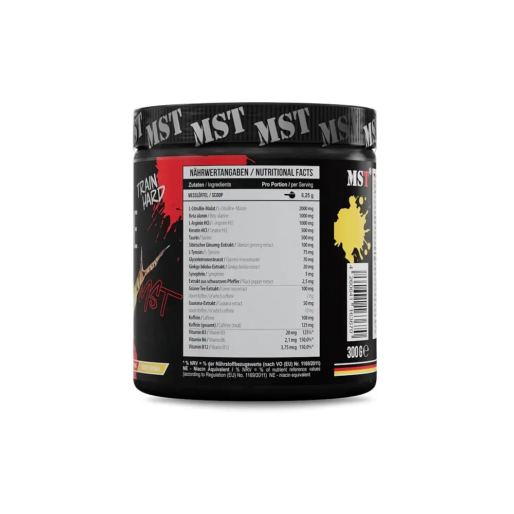 Передтренувальний комплекс MST Nutrition Hurricane Pump, 300 грам - Ананас - фото 2