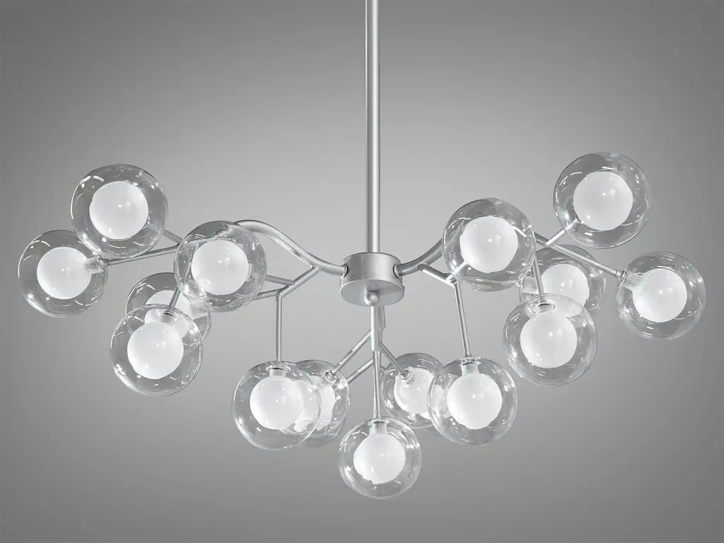 Уникальная новинка, детская люстра "Светлячок", люстра на 18 ламп, хром сат. - фото 2