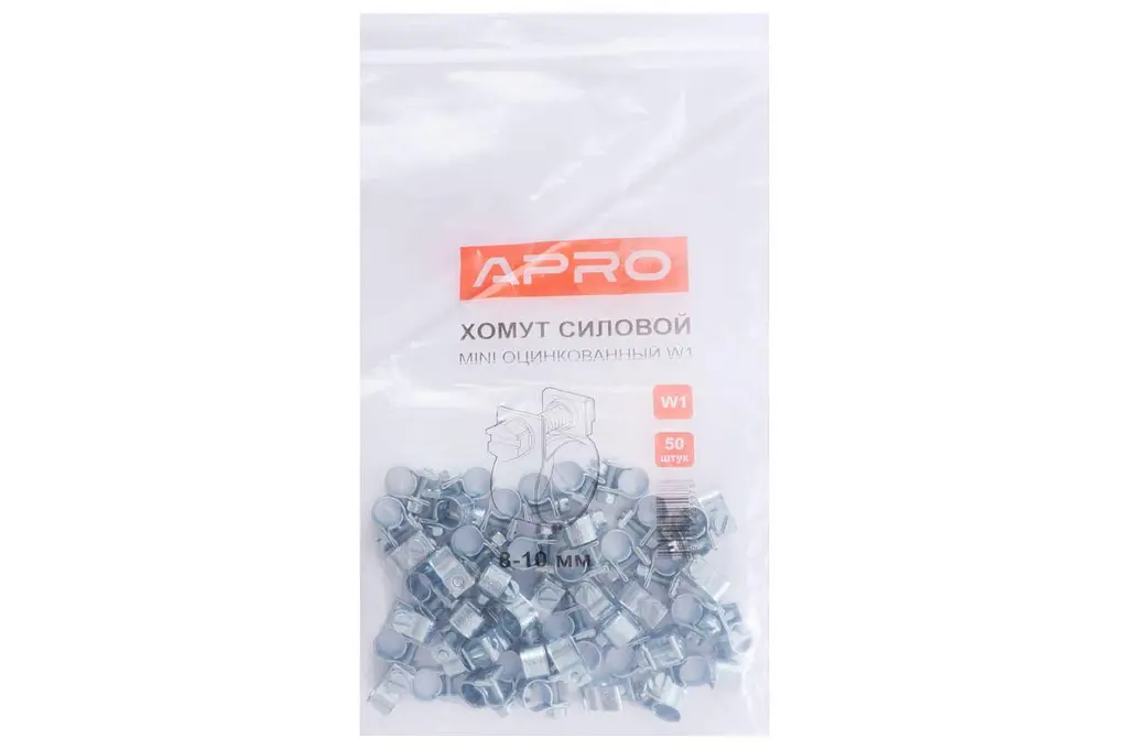 Хомут силовой APRO 8 x ​​10 мм в упаковке 50 шт. - фото 3