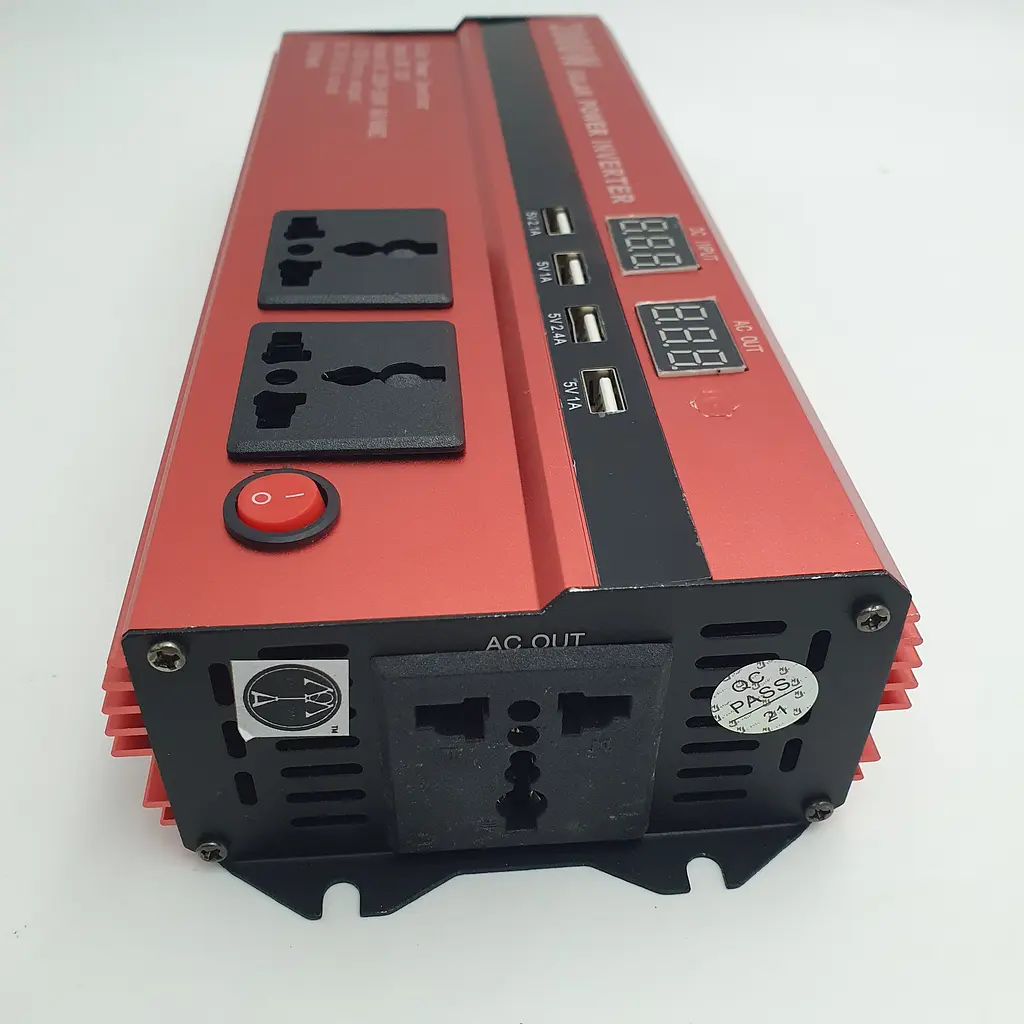 Автоінвертор 12 V-220 V перетворювач напруги 2000 W на виході 3 розетки та 4 USB-порти UKC AC/DC - фото 5